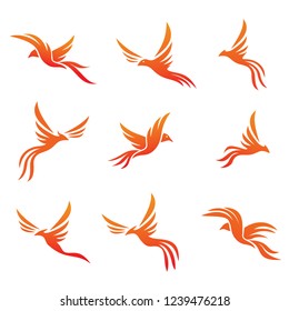 phoenix vector icon set