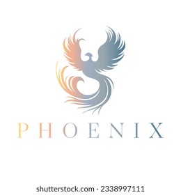 Phoenix vector logo design. Fantasy bird vector design.