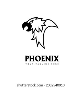 phoenix vector logo. eagle head logo with line style. minimalist and modern logo