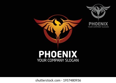 Phoenix Vector Logo Illustration. This Logo Design For All Creative Business, Consulting, Technology, Creative, Art, Studio, Entertainment. With A Simple, Luxury, Unique Concept And Sporty.