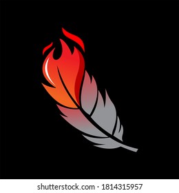 Moderno Phoenix Fire Bird Feather Illustration Vector Wings Diseño Animal Imprimir o Inspiración Sticker