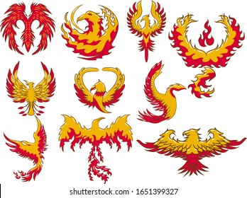 phoenix vector set collection graphic clipart design