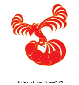 phoenix vector with yellow and red color with transparent background