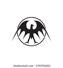 Phoenix wing icon. style monster bird logo 