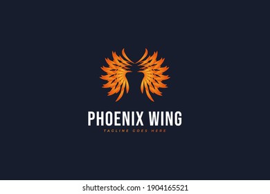 Phoenix Wing logo with abstract concept in orange gradient