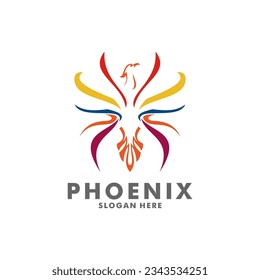 phoenix wing logo animal abstract, luxury Phoenix logo illustration template