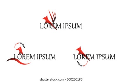 Phoenix Wing Logo Template Vector Design