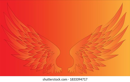 Phoenix wing vector background  ,make feels hot and powerful