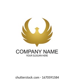 Phoenix Wings Style Logo design vector template. Luxury corporate Falcon Eagle Hawk illustration bird concept