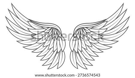 Phoenix wings tattoo. Decorative flight line insignia