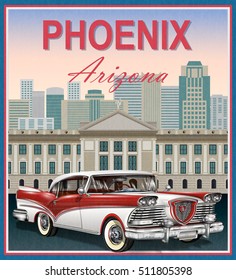 Phoenix.Arizona  retro poster.