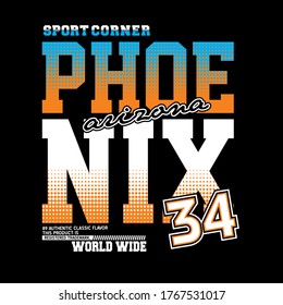 Phoenix,Arizona.vintage and typography design in vector illustration.clothing,apparel and other uses.Eps10