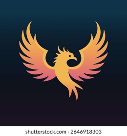 Design de logotipo com tema Phoenix - Creative Vetor Emblem