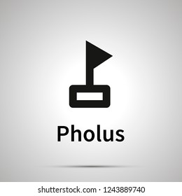 Pholus astronomical sign, simple black icon with shadow