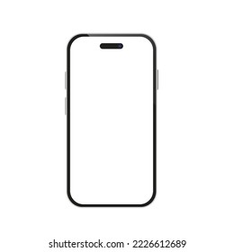 Phone 14 pro max screen mockup Blank phone screen isolated on white background. Vector illustration