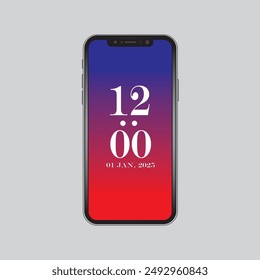 I Phone 16 illustrator with colorfull wallpaper, vector of android phone