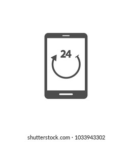 phone 24 hours icon. 