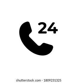 símbolo de icono phone 24 vector en fondo blanco