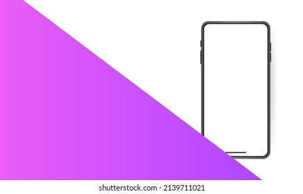 Phone 3d realistic background mock up with gradient color