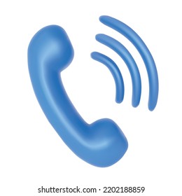 Phone 3d vector icon. Cartoon effect with minimal style. Support, customer service, help, communication concept.