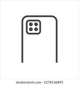 phone with 4 cameras icon vector illustration symbol