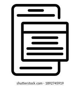 Phone actualization icon. Outline phone actualization vector icon for web design isolated on white background