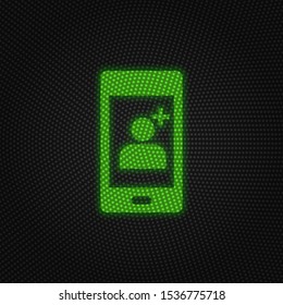 Phone, add contact, new contact vector icon. New mobile technology traffic light style vector illustration