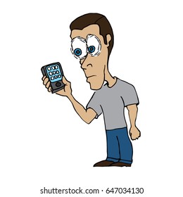 Phone Addict Cartoon