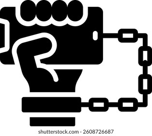 Phone Addict Icon Glyph Vector Illustration