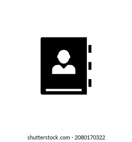 Libreta de teléfonos o direcciones, Comuníquese con el bloc de notas. Icono de vector plano. Sencillo símbolo negro sobre fondo blanco. Libreta de direcciones, plantilla de diseño de signos de bloc de notas de contacto para elementos de interfaz de usuario web y móvil.