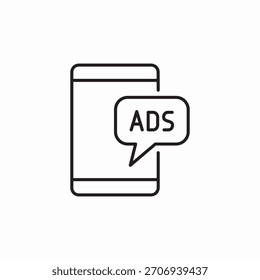 Vector de signo de icono de anuncios de teléfono