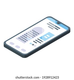 Phone airport icon. Isometric of phone airport vector icon for web design isolated on white background