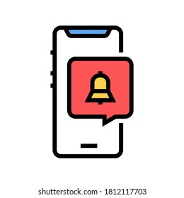phone alarm clock color icon vector. phone alarm clock sign. isolated symbol illustration