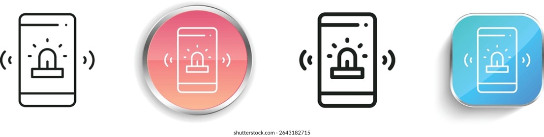 phone alarm icon. Thin Linear, Regular and Button Style Design Isolated On White Background