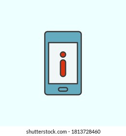 teléfono, alerta, icono de vector de color de error, ilustración vectorial