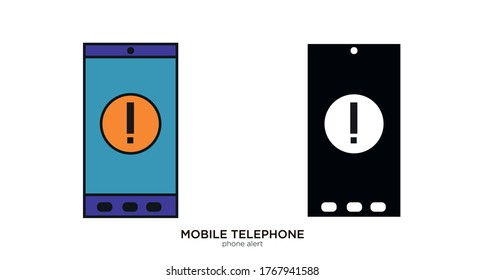 Phone alert vector illustration lineal color and filled design