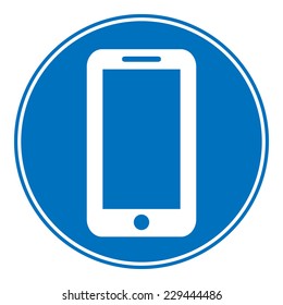 Phone allowing sign on white background. Vector illustration.