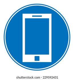 Phone allowing sign on white background. Vector illustration.