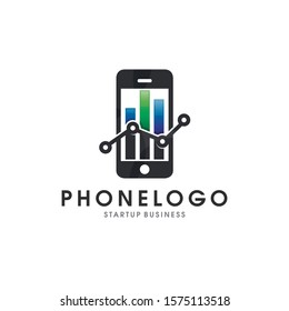 Phone Analitics Marketing Vector Logo Template