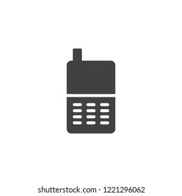 Phone with antenna vector icon. filled flat sign for mobile concept and web design. Cellphone with buttons simple solid icon. Symbol, logo illustration. Pixel perfect vector graphics