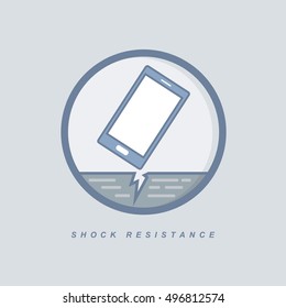 The phone with anti shock feature icon.(EPS10 Art vector)
