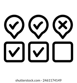 Phone app checkbox icon outline vector. Cellphone internet. Screen element