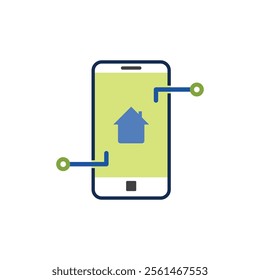 Phone app controls home network devices. Useful for technology, smart home, remote control