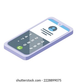 Icono de aplicación de teléfono vector isométrico. Smartphone de negocios. web de Internet