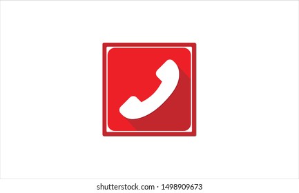 Phone app icon logo in red and white color