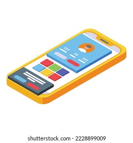 Phone app profile icon isometric vector. Web design. Online internet