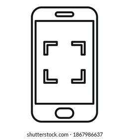 Phone app screen recording icon. Outline phone app screen recording vector icon for web design isolated on white background