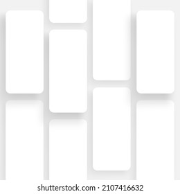 Phone App Screens Mockup for Showcasing Mobile UI Projects. Vector Illustration