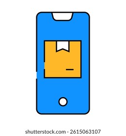 phone app for tracking delivery line icon vector. phone app for tracking delivery sign. isolated symbol illustration