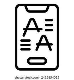 Phone app translator icon outline vector. Case slender. Cellular syntax